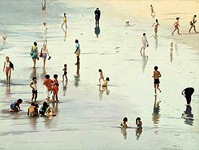 Sunny, Summer beach scene, Santa Monica